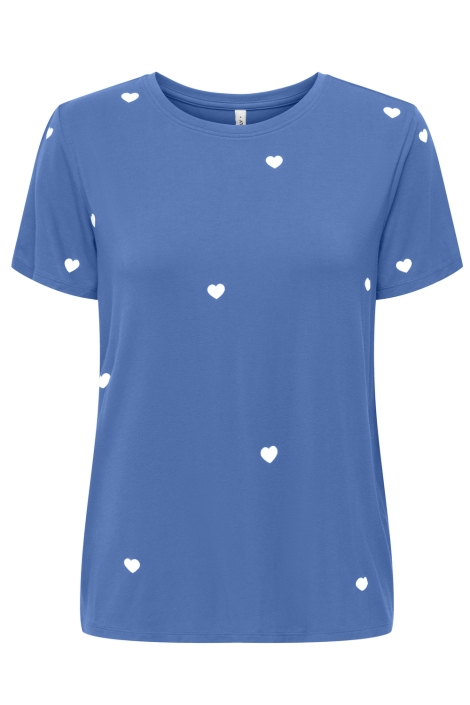 Only onlkarli s/s reg o-neck heart top c